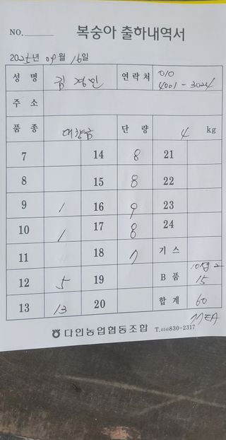 김경민님의 복숭아 · 영농일지 작성글 사진