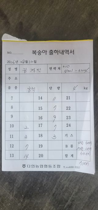 김경민님의 복숭아 · 영농일지 작성글 사진