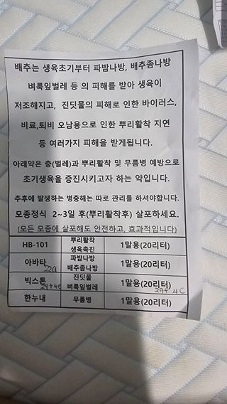 조정래님의 기타작물 · 영농일지 작성글 사진