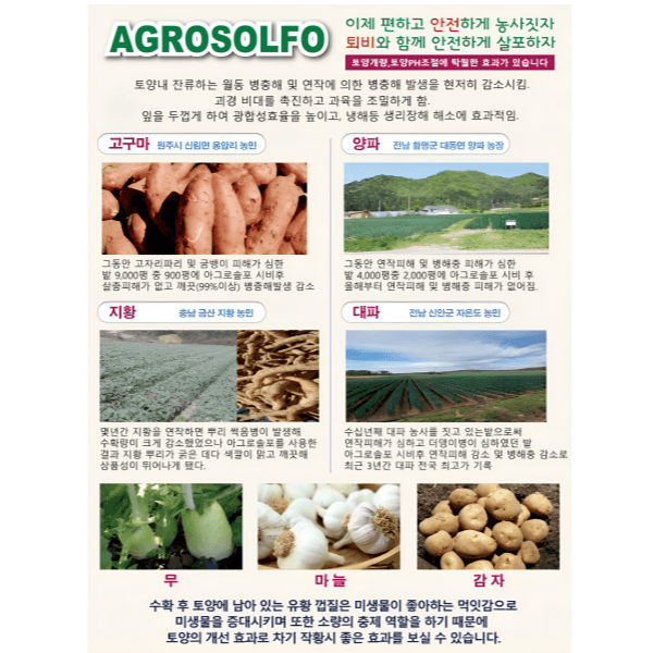 대산농사대장님의 장터 판매 상품 [아그로솔포15kg 순도 99.5%유황비료 스페인산  ] 첨부 사진