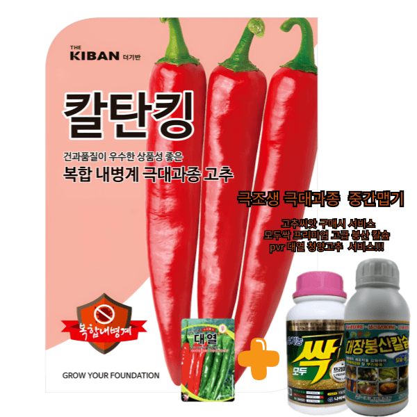 장터 상품 [더기반고추1200립 복합내병계 프리미엄 고추씨앗] 썸네일