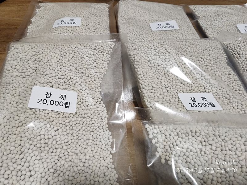 정권옥님의 장터 판매 상품 [참깨수확기랑 외대깨 코팅종자 100000립] 첨부 사진