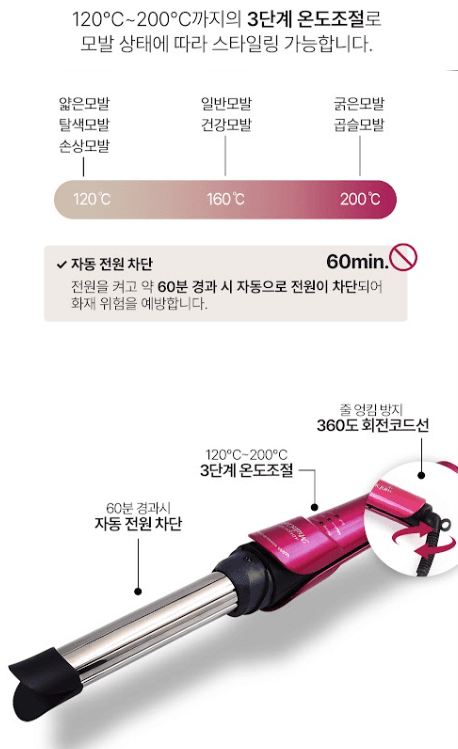 스피드번님의 장터 판매 상품 [[박준] 프리미엄 멀티컬 튤립 봉 고데기 PJP-M236] 첨부 사진