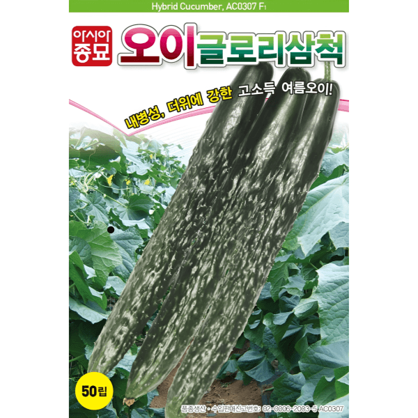 장터 상품 [농업마켓365 아시아종묘 오이 글로리삼척 50립 씨앗 종자 종묘 텃밭 주말농장 농사] 썸네일