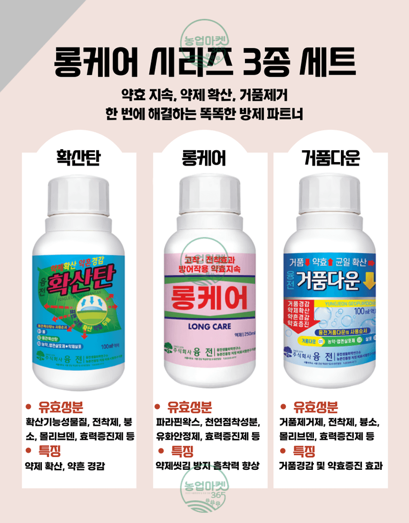 농업마켓365님의 장터 판매 상품 [농업마켓365 융전 롱케어 액제 250ml 천연왁스 전착제 고착 전착 효과 텃밭 주말농장 농사] 첨부 사진