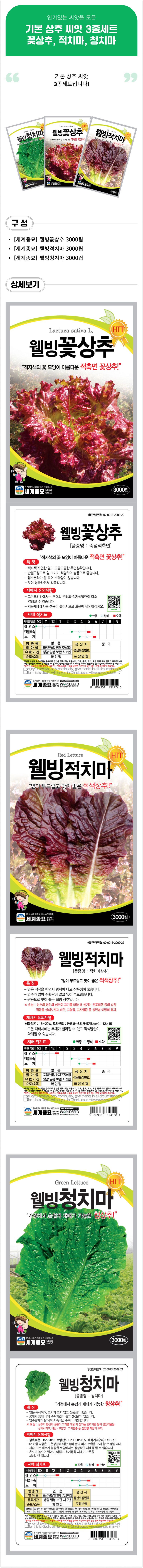 팜모닝 상점님의 장터 판매 상품 [기본 상추씨앗 3종세트 - 꽃상추, 적치마, 청치마] 첨부 사진