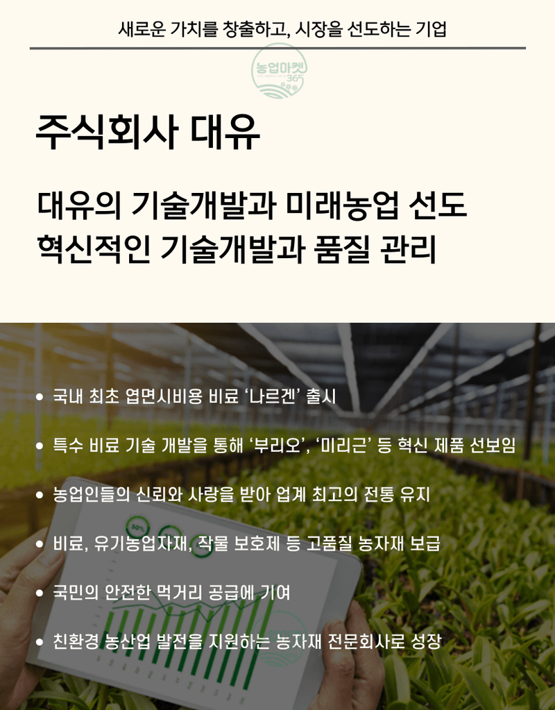 농업마켓365님의 장터 판매 상품 [농업마켓365 대유 쏘일닥터 5kg 3포, 6포 입제 유기농업자재 친환경자재 토양개량 및 작물생육용] 첨부 사진