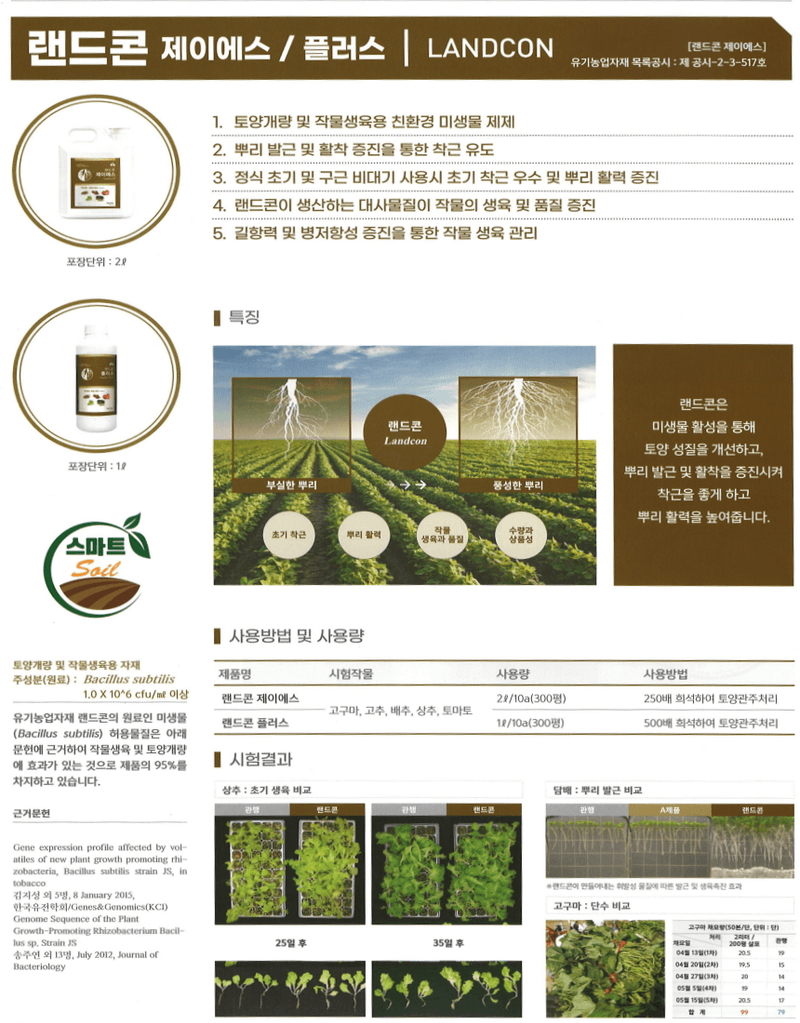 남흥원예사님의 장터 판매 상품 [메소나 1L 랜드콘 2L 미생물 관주 뿌리 발근제 활착 흡비력 증진] 첨부 사진