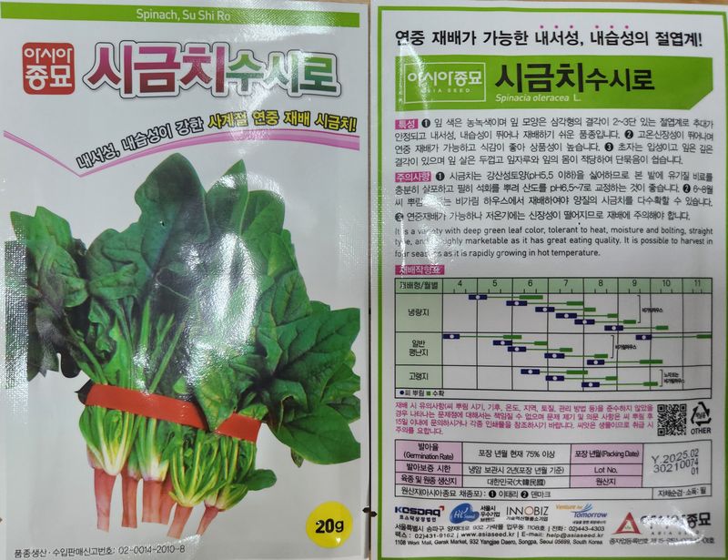 안산제일농약사님의 장터 판매 상품 [시금치종자 3종세트] 첨부 사진