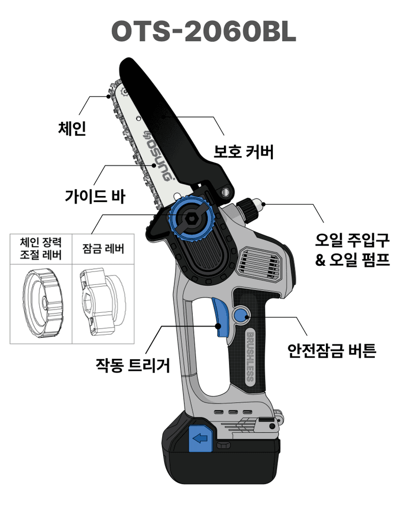오성오에스씨님의 장터 판매 상품 [오성 체인톱날 가이드바 6인치 8인치 150mm 200mm OBD-150TS] 첨부 사진