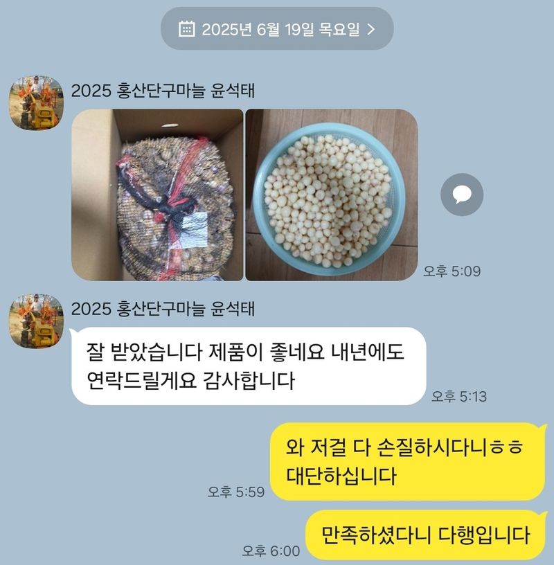 조한솔님의 장터 판매 상품 [2025 홍산 단구 씨마늘 1kg] 첨부 사진