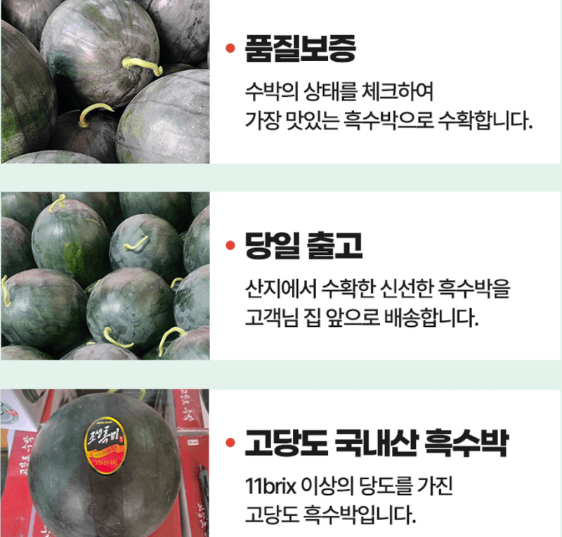 스피드번님의 장터 판매 상품 [고당도 흑수박] 첨부 사진