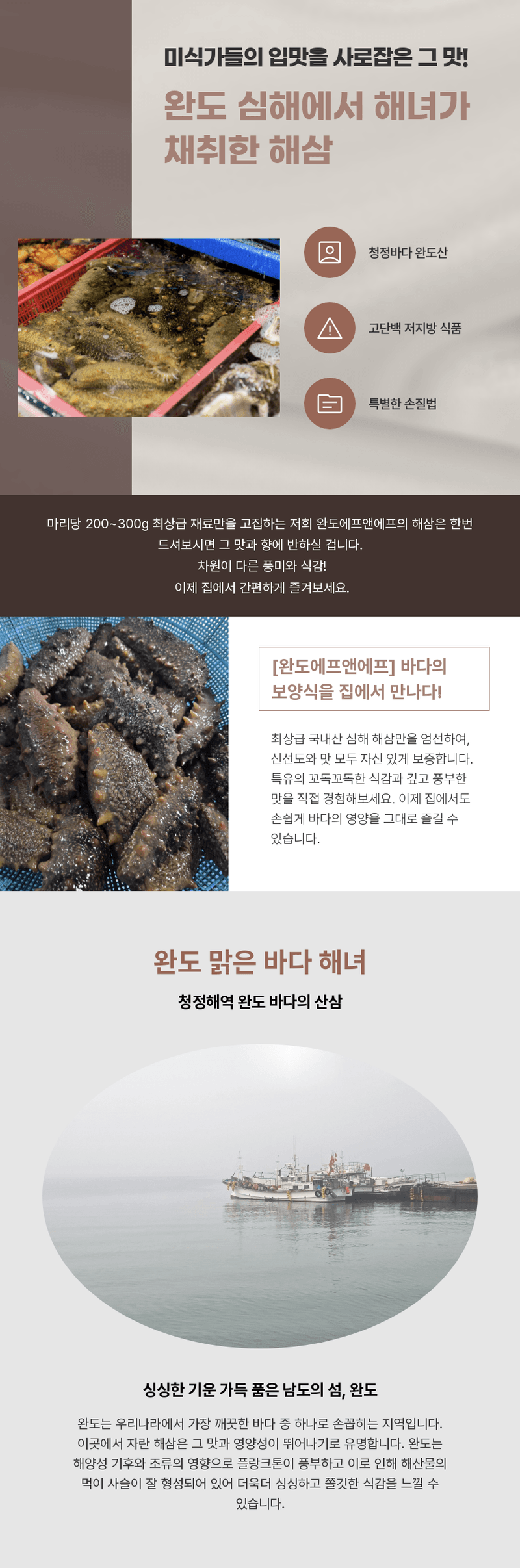 김진국님의 장터 판매 상품 [해녀가 직접 채취한 해삼 제철 자연산 해삼회 1kg 고노와다] 첨부 사진