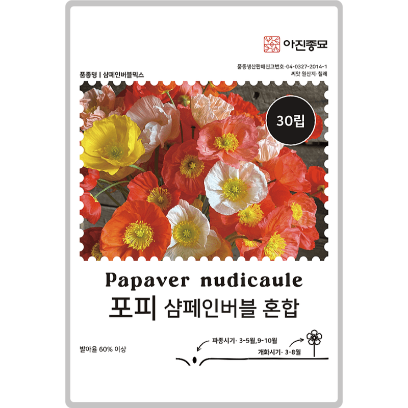 주주씨앗님의 장터 판매 상품 [[아진] 꽃양귀비 포피 샴페인버블 혼합 30립 / 아이슬란드 꽃양귀비 F1 교배] 첨부 사진