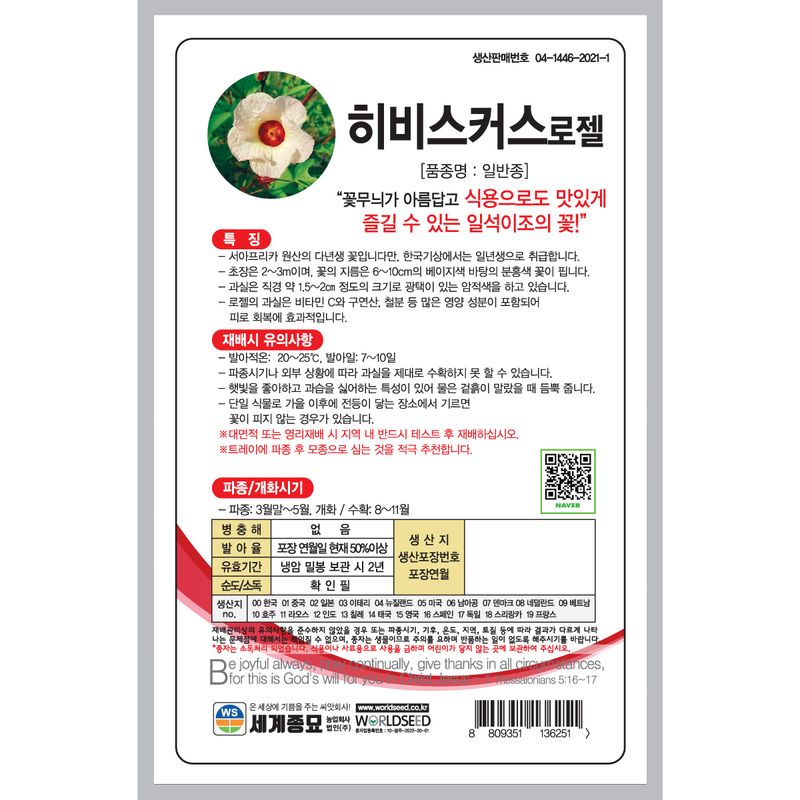 주주씨앗님의 장터 판매 상품 [[세계] 히비스커스 로젤 10립 / 히비스커스 로젤 씨앗] 첨부 사진