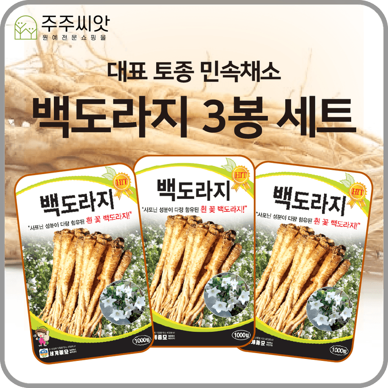 장터 상품 [백도라지 씨앗 3봉 세트 / 토종 민속채소 씨앗] 썸네일