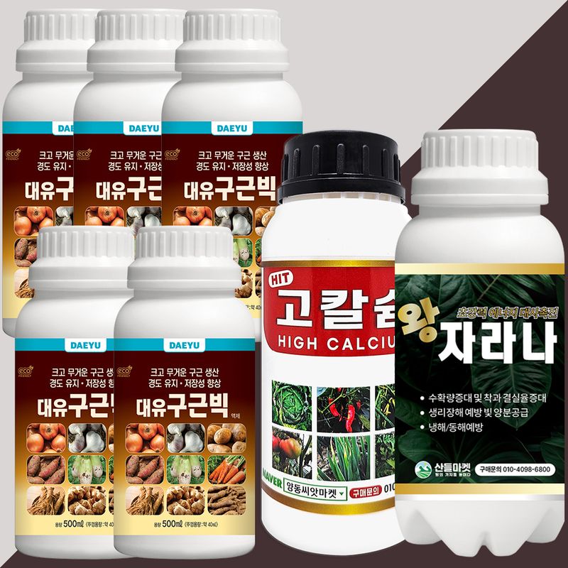 장터 상품 [대유 구근빅 500ml 마늘 양파 감자 고구마 당근 구근 대유 비대제 5개+고칼슘+왕자라나 500ml 증정] 썸네일