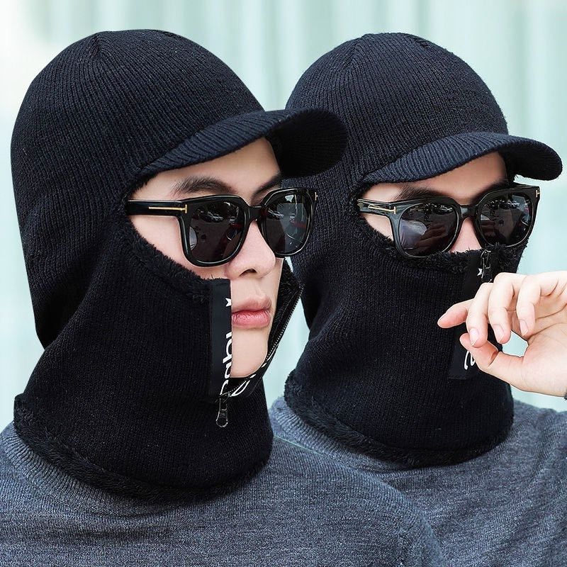 장터 상품 [일체형 겨울모자 지퍼형 바라클라바 남성 니트 방한모] 썸네일