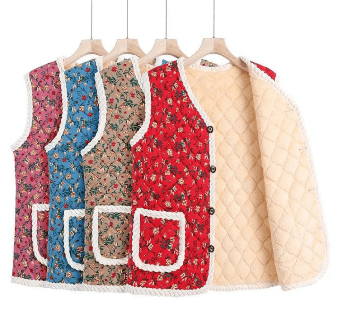 장터 상품 [융털조끼 겨울 할머니조끼 어머니 김장 촌캉스 꽃무늬 융털] 썸네일