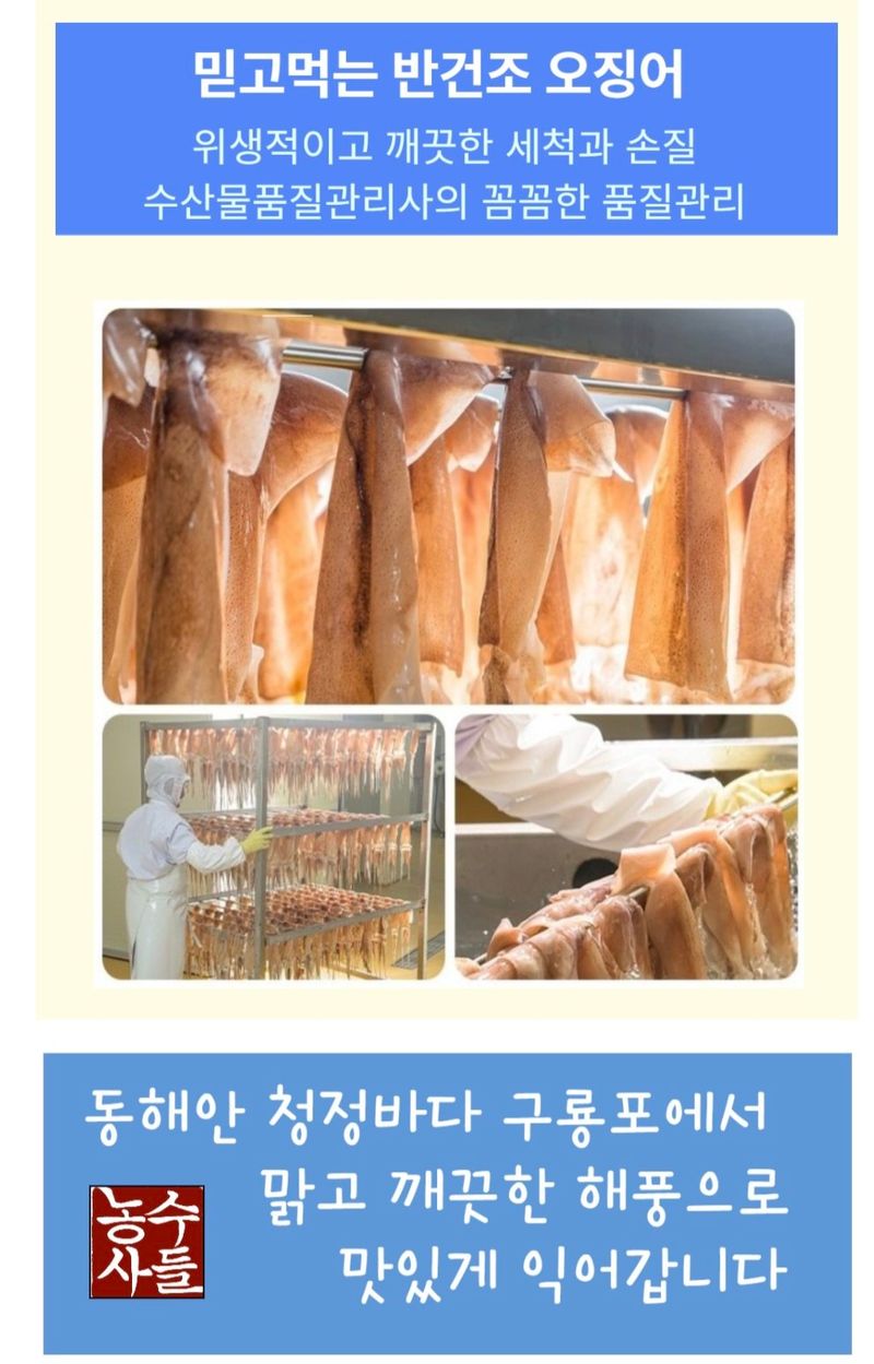 농수사님의 장터 판매 상품 [구룡포 자연산 반건조 오징어 피데기 5미(550g)] 첨부 사진