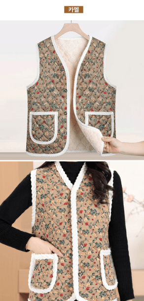 김복자님의 장터 판매 상품 [융털조끼 겨울 할머니조끼 어머니 김장 촌캉스 꽃무늬 융털] 첨부 사진