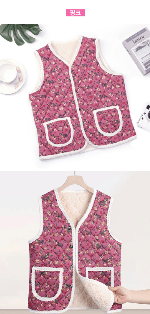 김복자님의 장터 판매 상품 [융털조끼 겨울 할머니조끼 어머니 김장 촌캉스 꽃무늬 융털] 첨부 사진