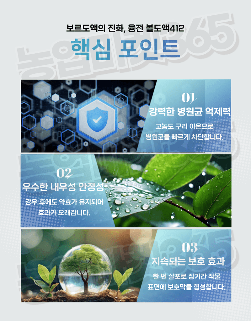 농업마켓365님의 장터 판매 상품 [융전 볼도액412 액제 2L 월동기 과수관리 빙핵세균 밀도저하 동해피해 경감제 보르도액 식물영양제] 첨부 사진