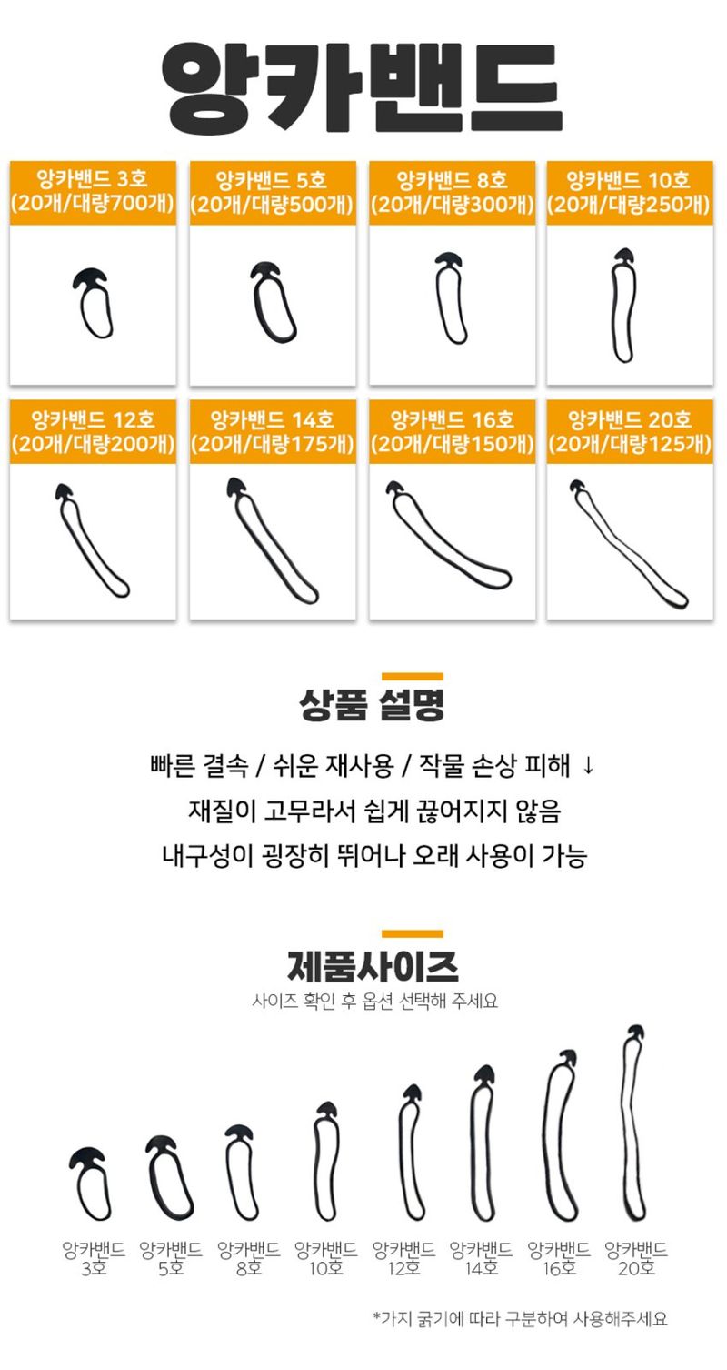 상인농자재님의 장터 판매 상품 [앙카밴드 닻밴드 고무줄밴드 대량 봉지구매] 첨부 사진