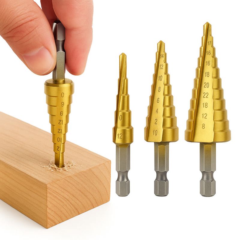 장터 상품 [목공용 육각 스텝 드릴 비트 세트 3종 목재 철판 콘크리트 스텐 홀쏘] 썸네일