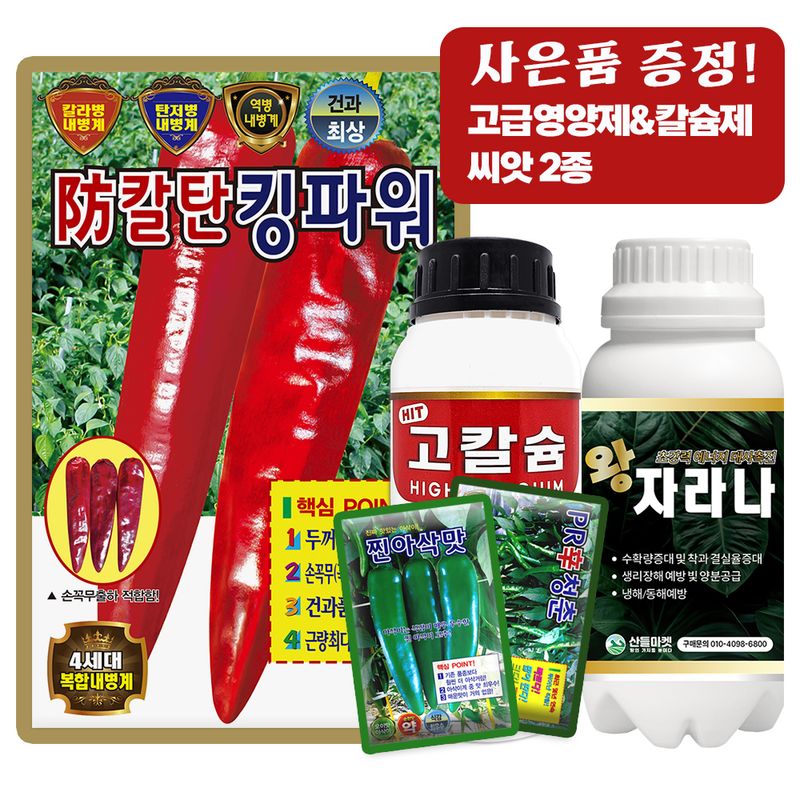 산들마켓,씨앗마켓님의 장터 판매 상품 [방칼탄킹파워 고추 씨앗 1200립 4세대 복합내병계 극대과종 꼭무 출하 최적합 고추씨 종자] 첨부 사진