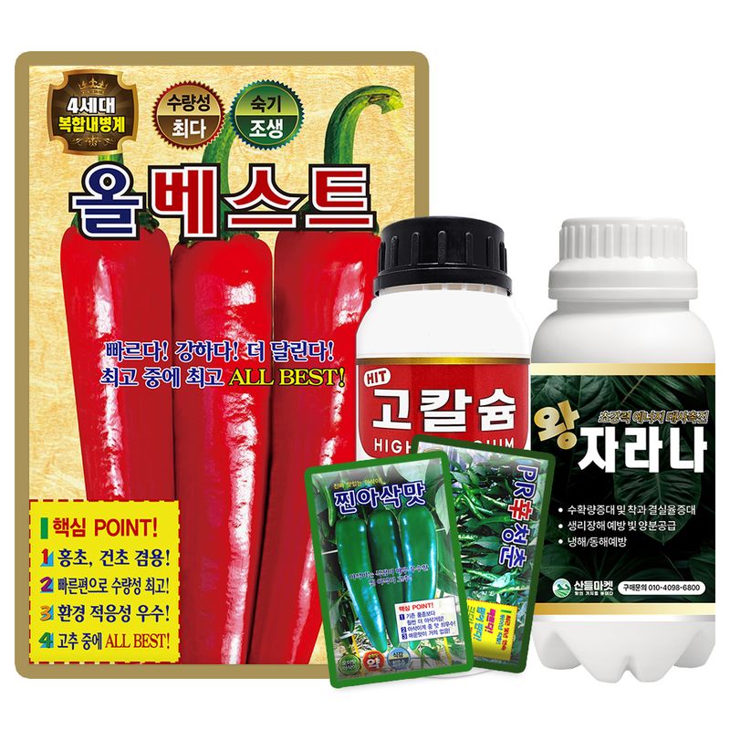 장터 상품 [올베스트 고추씨앗 1200립 4세대 복합내병계 조생종 홍초 건초 상품성 우수한 고추씨 종자] 썸네일