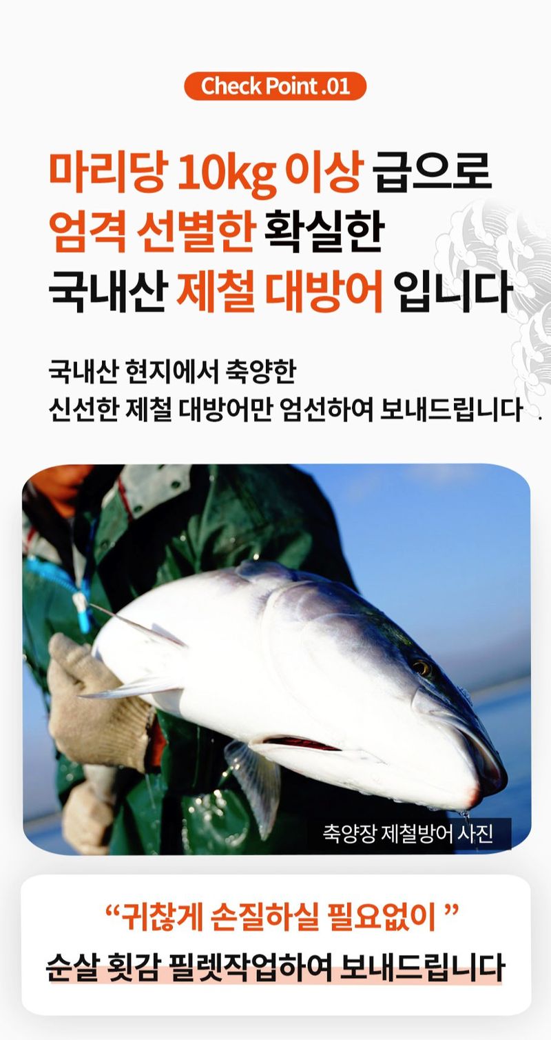 자두14488님의 장터 판매 상품 [제철 대방어 순살 횟감용 500g 1팩 초장 1팩 (국내산)] 첨부 사진