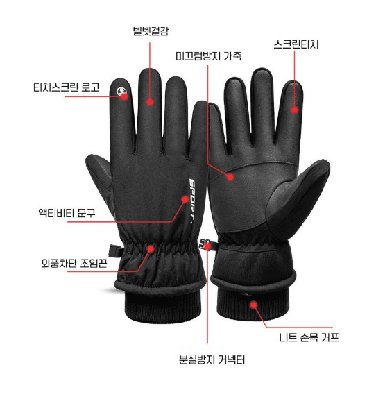 김복자님의 장터 판매 상품 [3M 신슐레이트 스키장갑 방한장갑] 첨부 사진