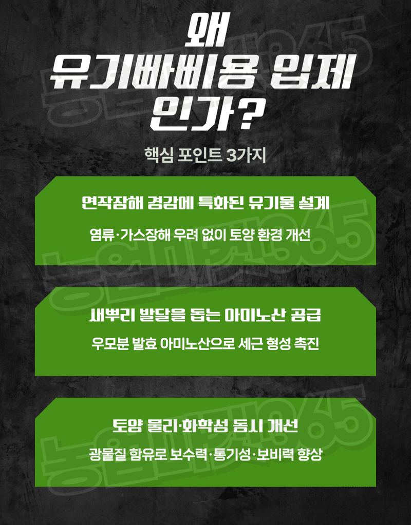 농업마켓365님의 장터 판매 상품 [유기빠삐용 입제 10kg 2포 아미노산 해조추출물 프리미엄 토양개량제] 첨부 사진