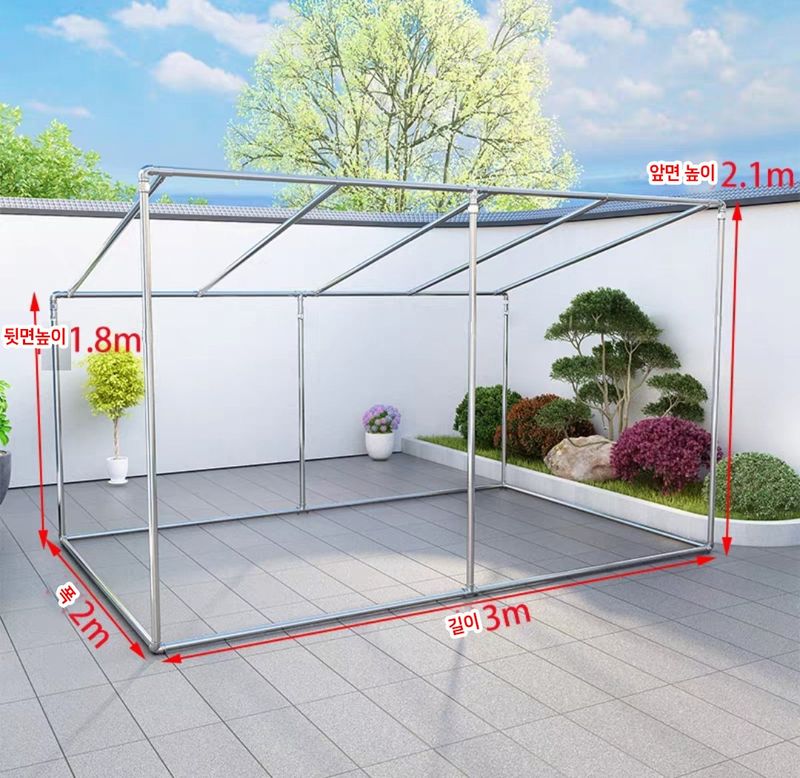 다이쏘(권자영)님의 장터 판매 상품 [3.2x2x2M 간이창고. 온실하우스 골조] 첨부 사진