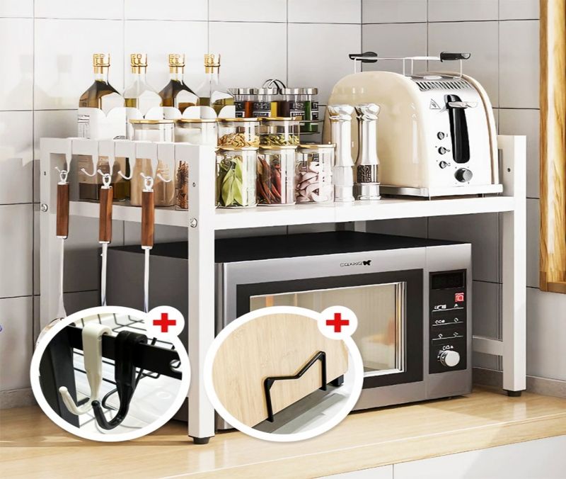 장터 상품 [전자레인지 선반 2단 높이 너비 조절 수납 다용도 렌지대 주방선반] 썸네일