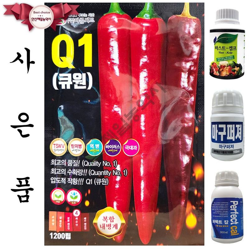장터 상품 [Q1큐원고추씨앗 1200립 26년 사은품3종] 썸네일