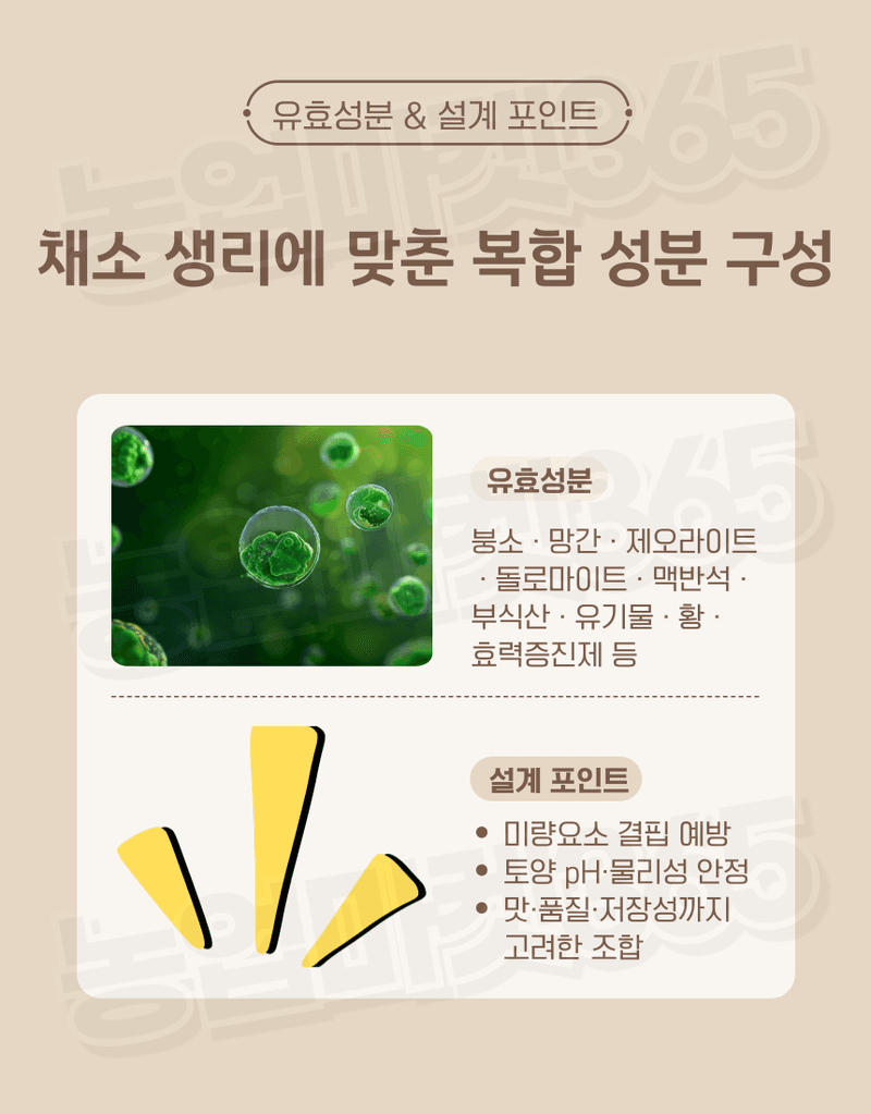 농업마켓365님의 장터 판매 상품 [융전 채전밭애 입제 1kg 배추 무 전용 생리장해 예방 토양개량 입제 비료] 첨부 사진