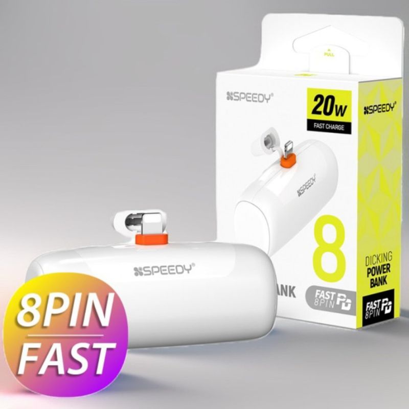 장터 상품 [초고속 핸드폰 보조배터리 C타입 8핀 도킹형 20W 일체형 5000 고속충전지원  여행 간편휴대 충전] 썸네일