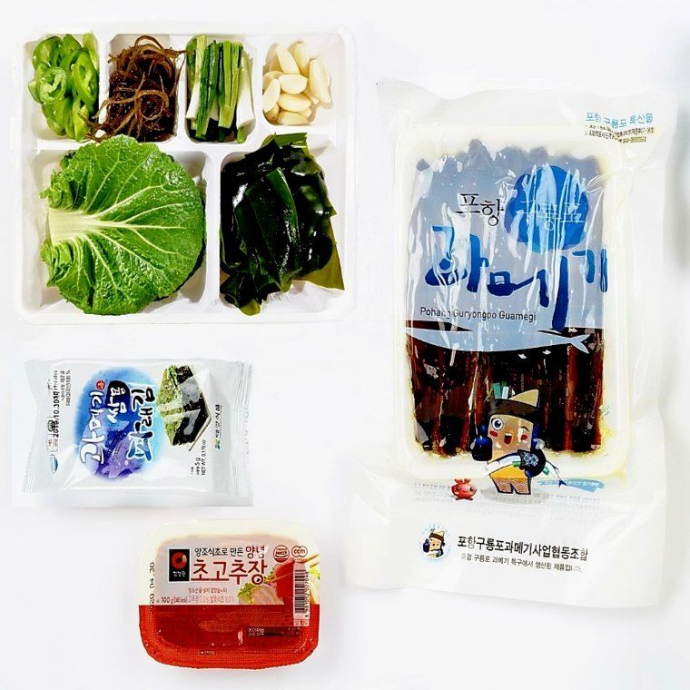 장터 상품 [경북 포항 구룡포 과메기(꽁치) 5미10쪽 야채세트  반건조 해풍맞은 부드럽고 신선한 겨을 제철 햇 과메기 야체세트] 썸네일