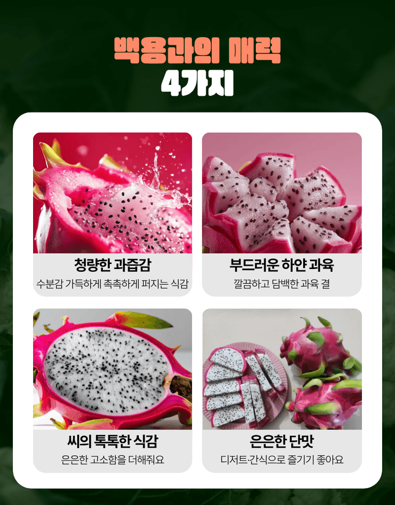 과일팩토리님의 장터 판매 상품 [귀족과일 수입과일 베트남 프리미엄 백용과 레드용과 생용과 1.5kg/2.5kg/5kg] 첨부 사진