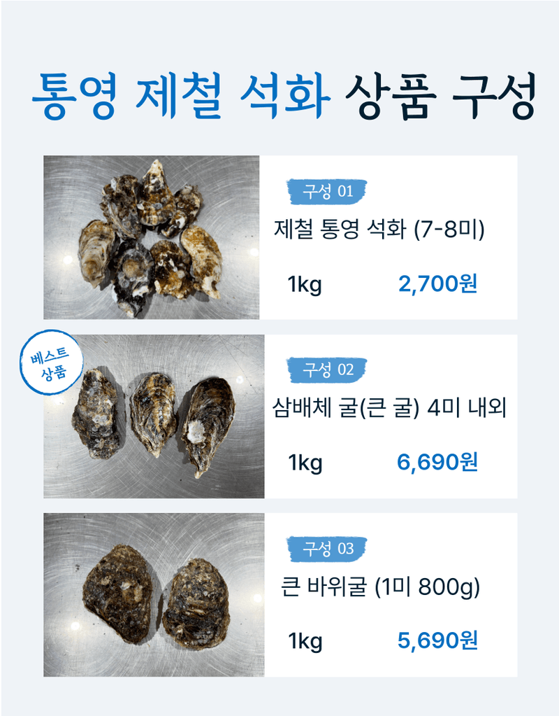김태혁님의 장터 판매 상품 [통영 석화 삼배체 바위굴 1kg[산지직송]] 첨부 사진