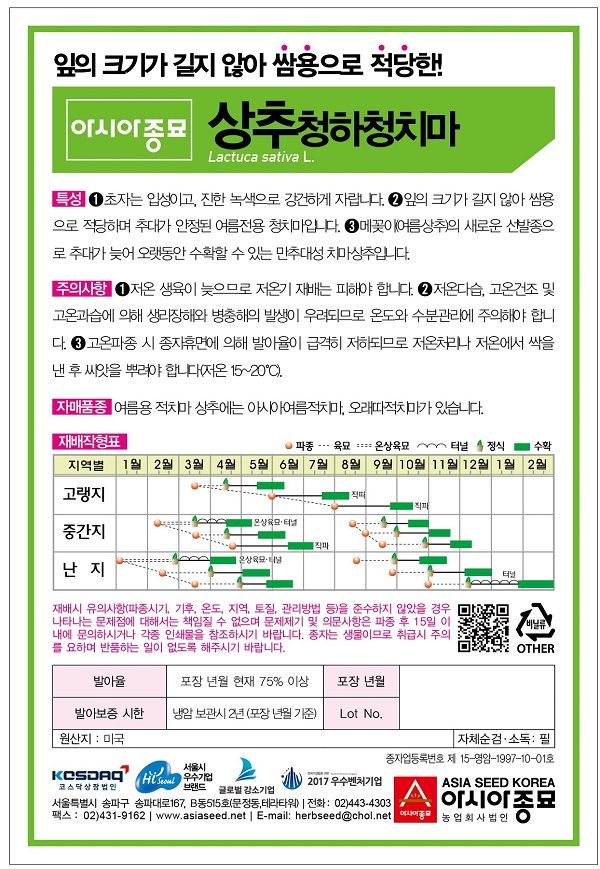 씨앗드림님의 장터 판매 상품 [여름 청상추 3000립] 첨부 사진