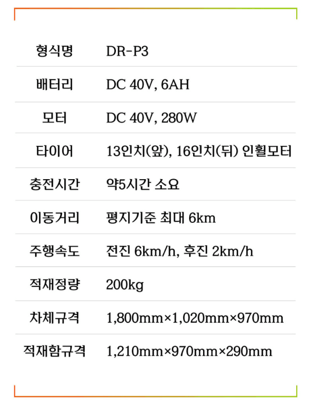박민수님의 장터 판매 상품 [전동운반차 DR-P3 보행식 전동손수레] 첨부 사진