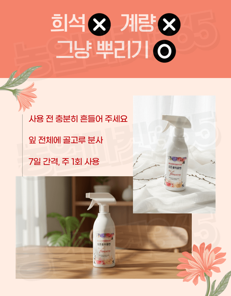 농업마켓365님의 장터 판매 상품 [모든꽃피움엔 꽃눈 개화 결실 케어 해조추출물 스프레이형 500ml 식물영양제 화분영양제 ] 첨부 사진