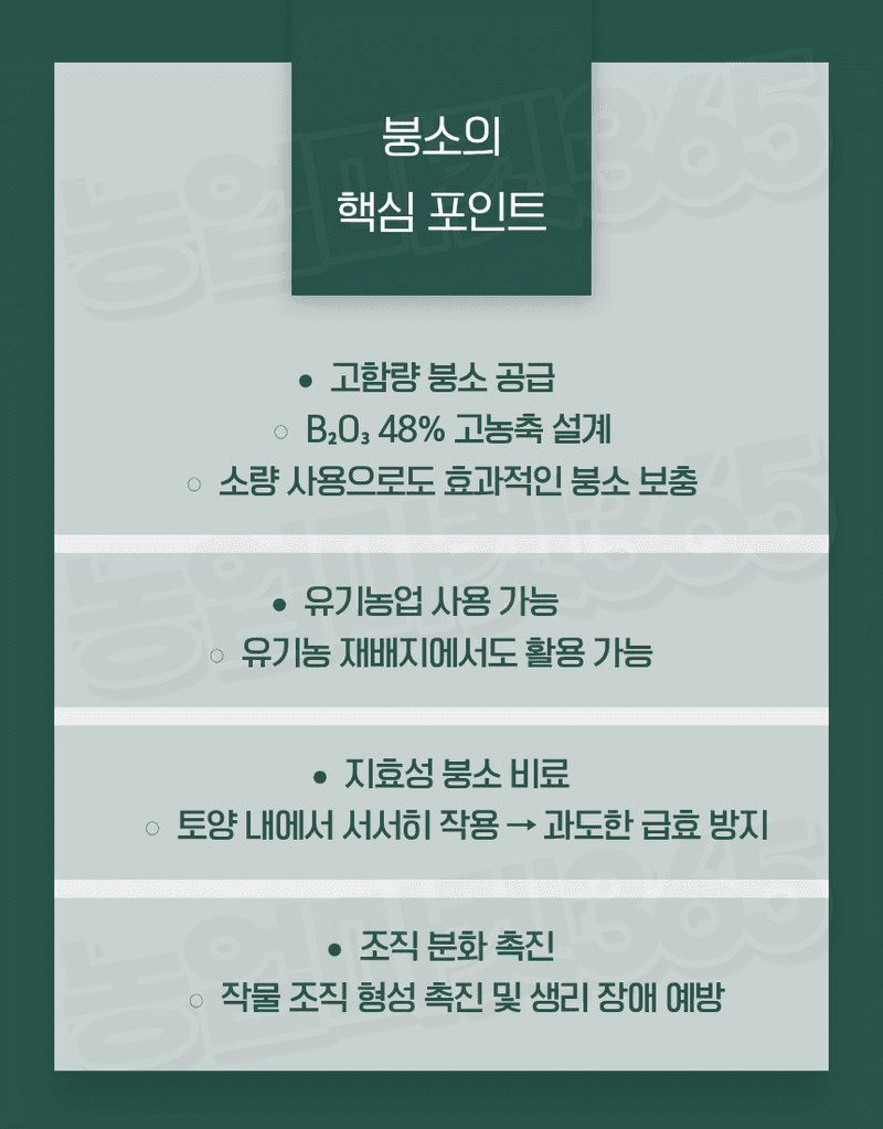 농업마켓365님의 장터 판매 상품 [U.S.Borax 미국산 고순도 붕사 48% 25KG 토경재배용 붕소결핍개선 붕소공급] 첨부 사진