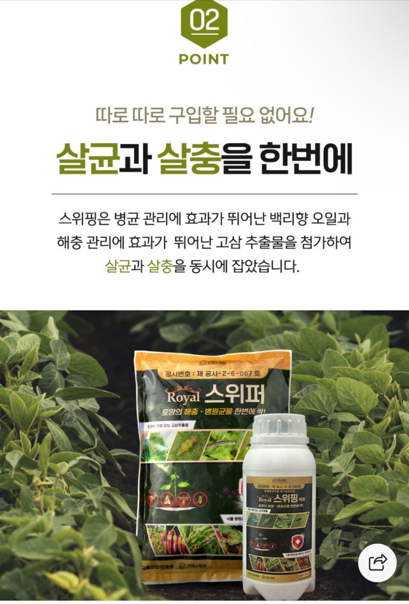 자재스토어님의 장터 판매 상품 [스위핑 진딧물 탄저병 약 살충제 살균제 한병에 고삼- 고추 총채벌레 뿌리파리 담배나방 노린재 응애 방제 액제 로얄] 첨부 사진