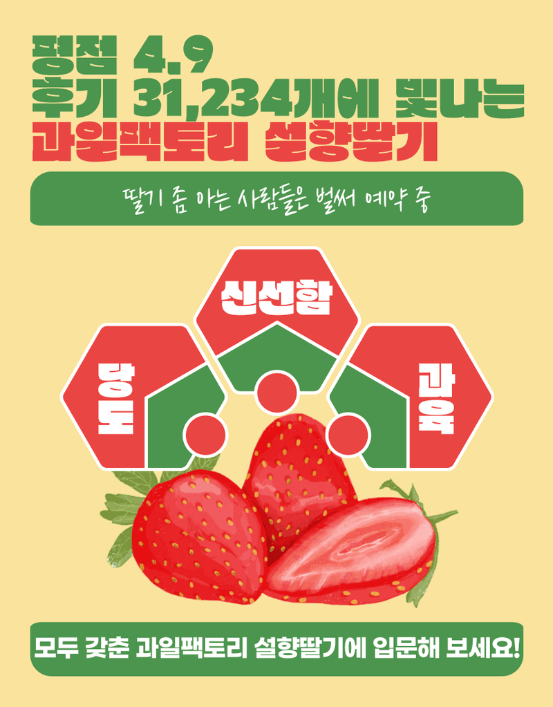 과일팩토리님의 장터 판매 상품 [과일팩토리 국산 프리미엄 설향 딸기 산지직송 350G/700G] 첨부 사진