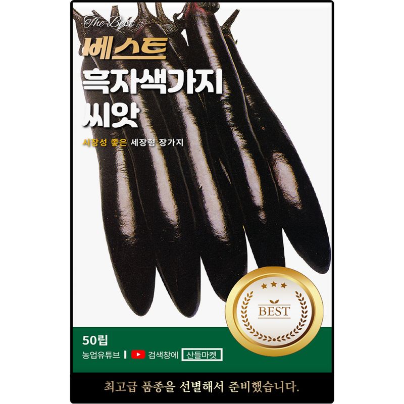 장터 상품 [베스트 흑자색 가지 씨앗 50립 반촉성 시장성 우수한 가지씨 종자] 썸네일