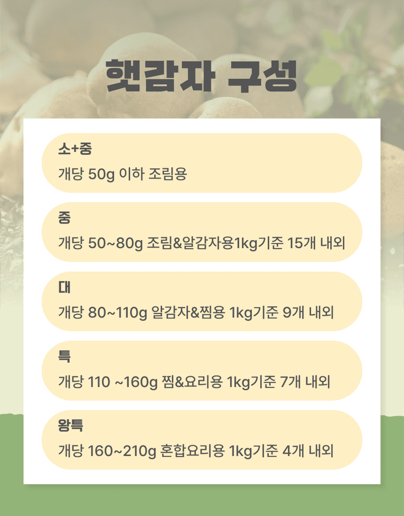 과일팩토리님의 장터 판매 상품 [산지직송 포슬포슬 햇감자 제철 수확 감자 햇감자 1kg/2kg/3kg/5kg/10kg] 첨부 사진